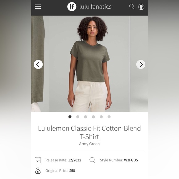 ❤️SOLD❤️Lululemon Classic Fit Cotton Blend T-Shirt in Army Green - Picture 10 of 12